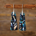 Copper Natural Stone Earrings with Platinum and Gold Plating
