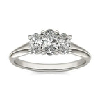 1 CTW Oval Lab Grown Diamond Three Stone Engagement Ring 14K White