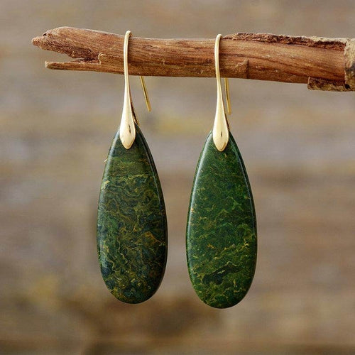 Natural Stone Waterdrop Shape Earrings for Elegant Style