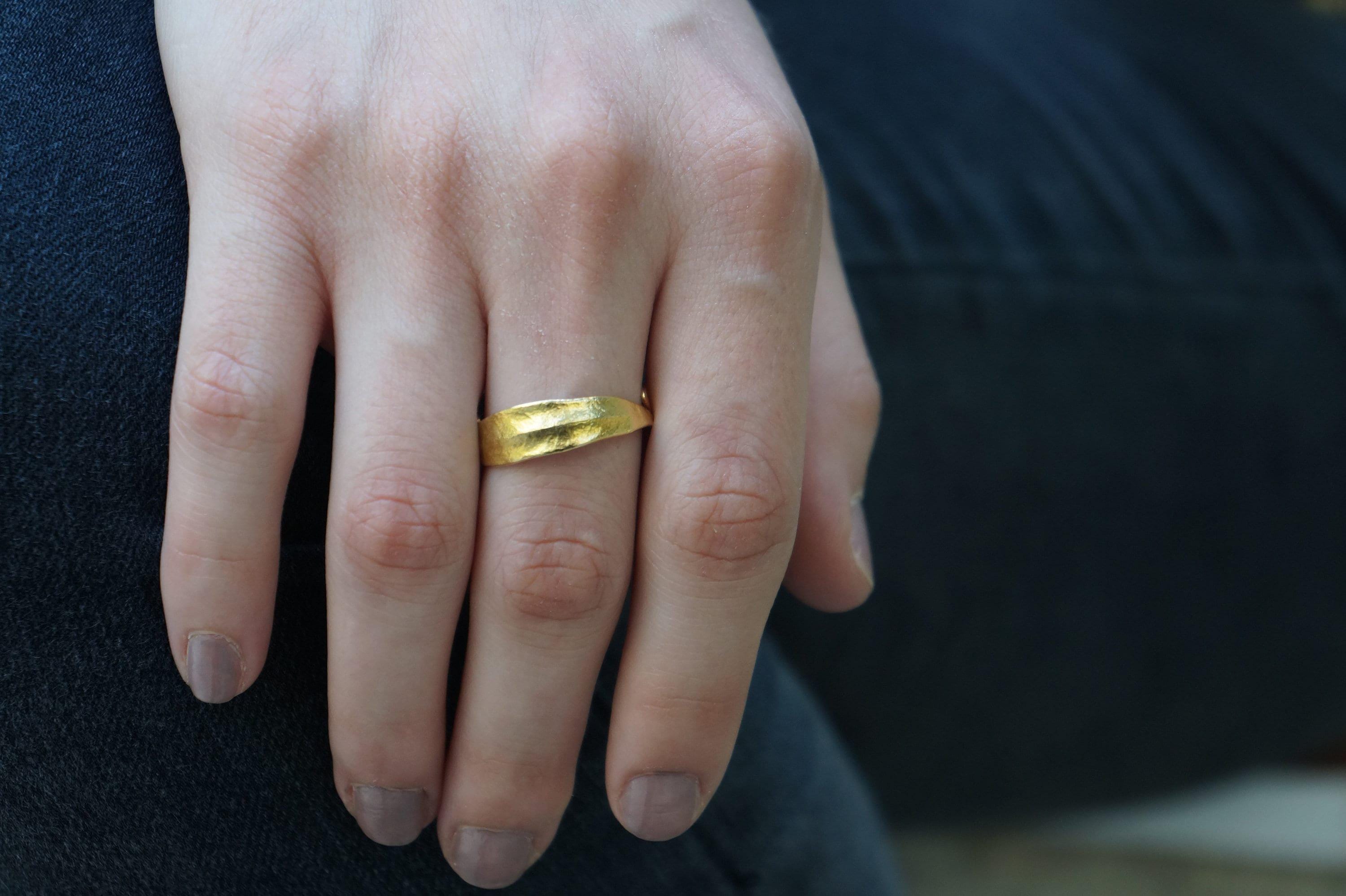 Olive Leaf Ring - Two-Tone Sterling Silver with 14k Gold Plating