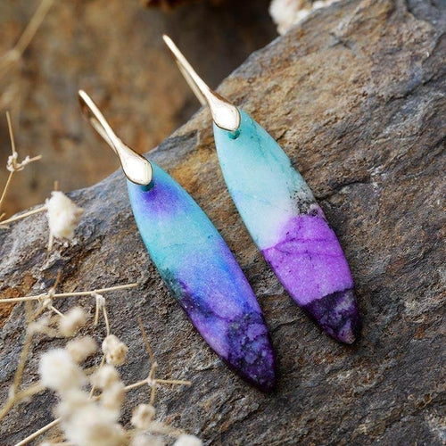 Copper Natural Stone Geometric Shape Earrings for Women