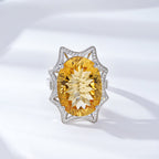 Women's Simple And Natural Large Citrine Ring