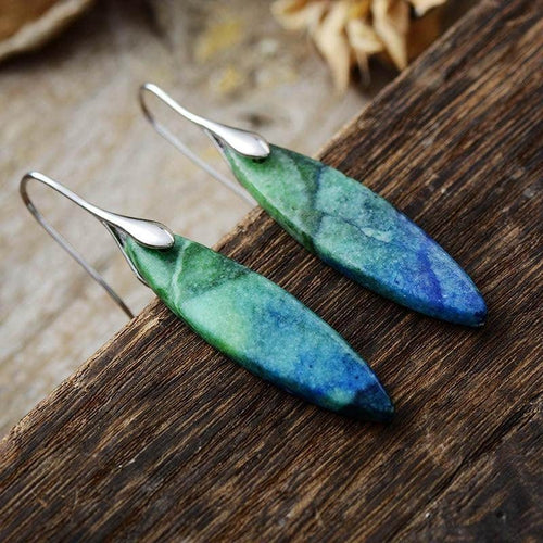 Copper Natural Stone Geometric Shape Earrings for Women