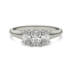 1 CTW Oval Lab Grown Diamond Three Stone Engagement Ring 14K White