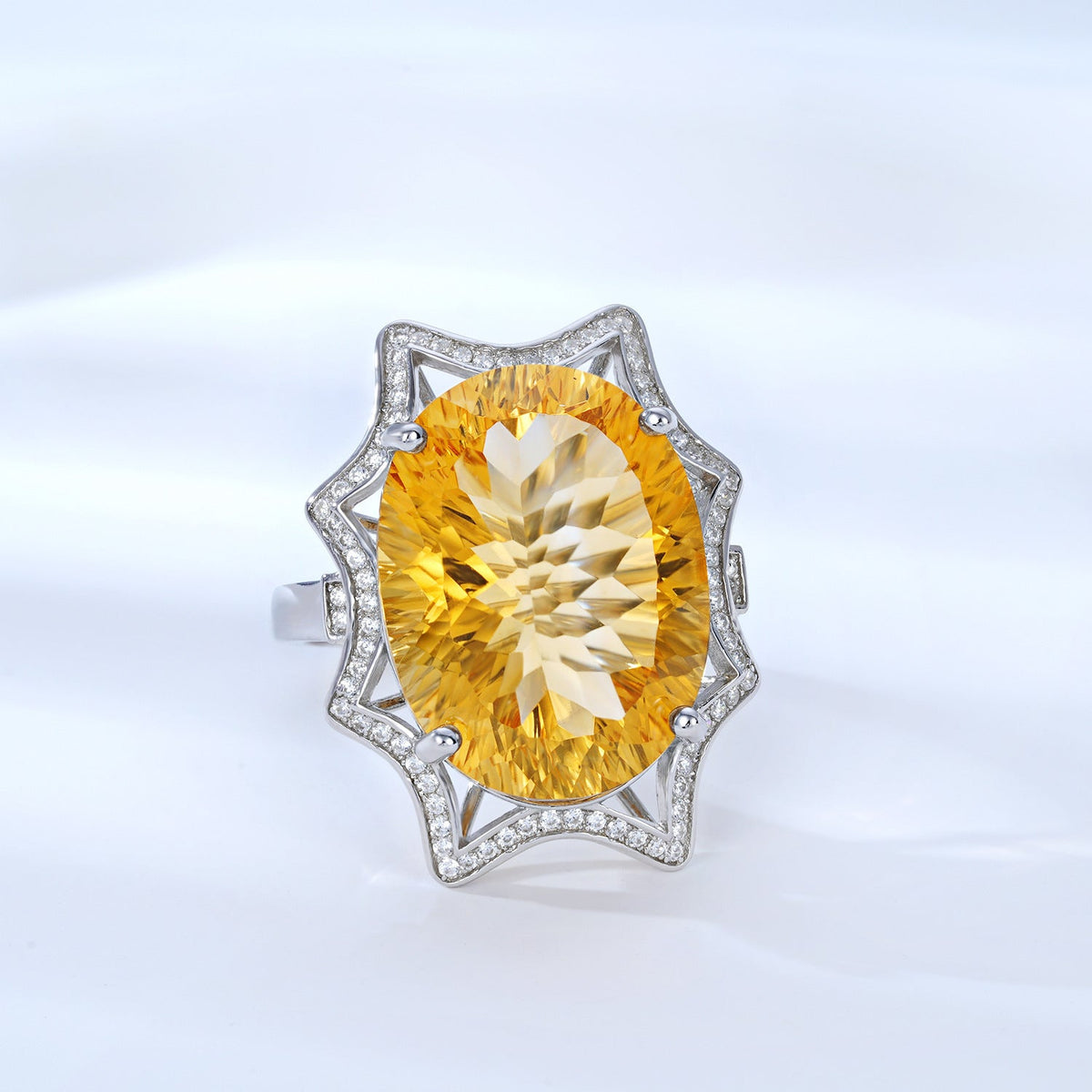 Women's Simple And Natural Large Citrine Ring