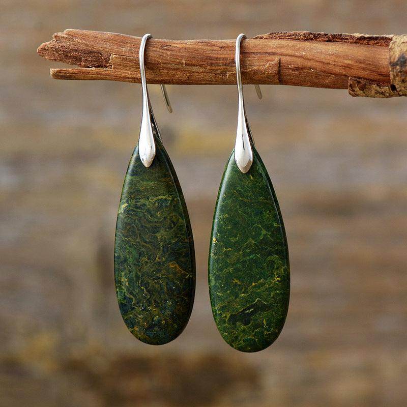 Natural Stone Waterdrop Shape Earrings for Elegant Style
