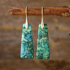 Copper Natural Stone Earrings with Platinum and Gold Plating
