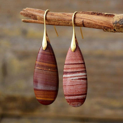 Natural Stone Waterdrop Shape Earrings for Elegant Style