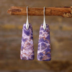 Copper Natural Stone Earrings with Platinum and Gold Plating