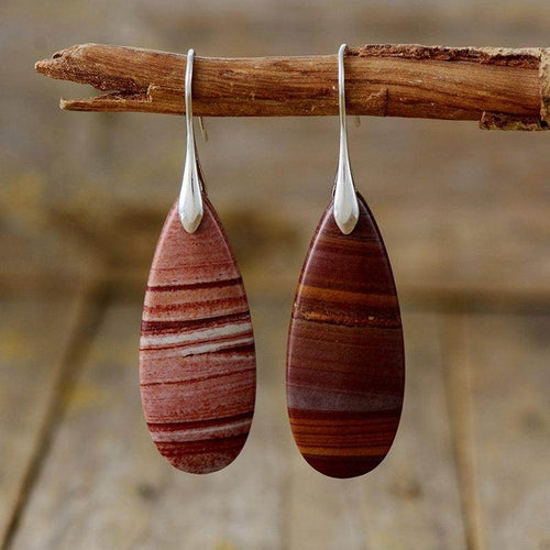 Natural Stone Waterdrop Shape Earrings for Elegant Style