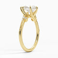 2ct Lab Diamond Ring | Pear Nature Vine | Marquise Accents | 10K White