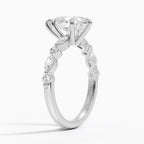 2.5ct Lab Diamond Ring | Pear Vine Design | IGI Certified | 10K White