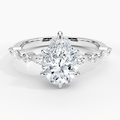 2.5ct Lab Diamond Ring | Pear Vine Design | IGI Certified | 10K White