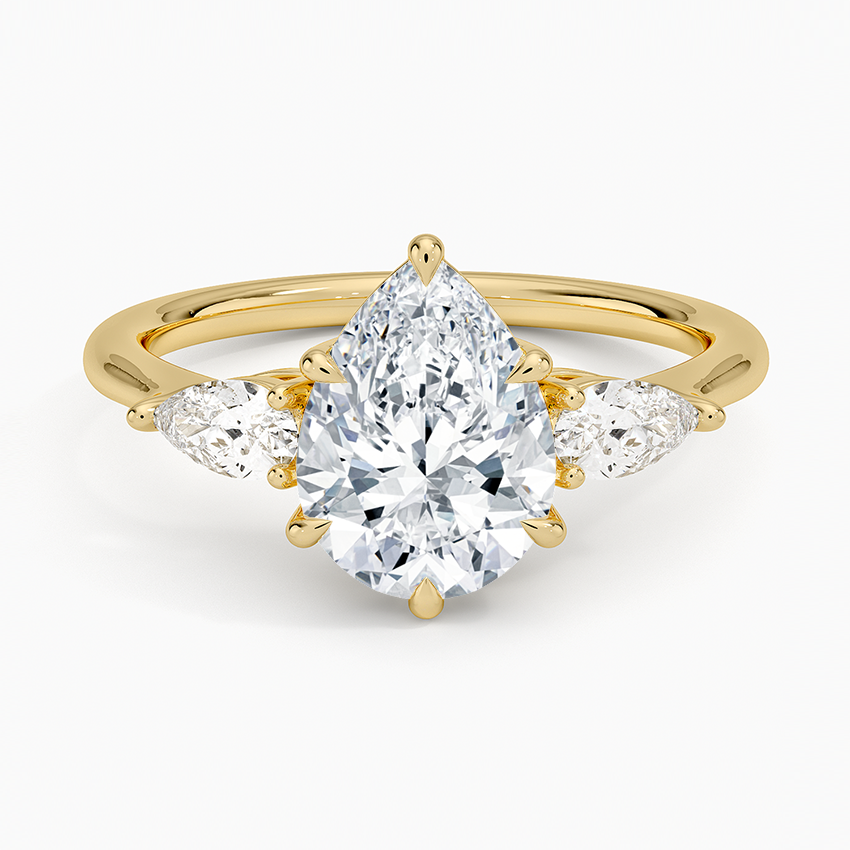 2ct Lab Diamond Ring | Pear with Pear Sides | IGI Certified DEF VS+ |