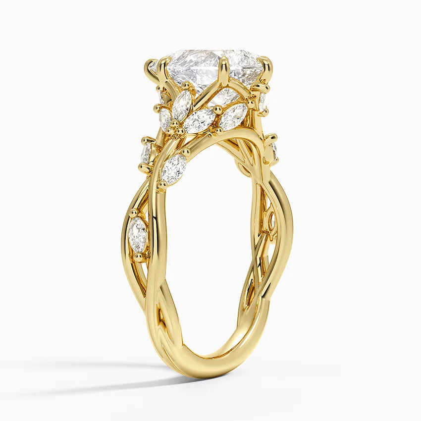 2ct Lab Diamond Ring | Pear Vine | IGI Certified DEF VS+ | 10K White