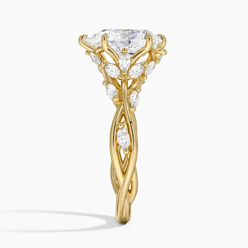 2ct Lab Diamond Ring | Pear Vine | IGI Certified DEF VS+ | 10K White