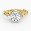 2ct Lab Diamond Ring | Pear Vine | IGI Certified DEF VS+ | 10K White
