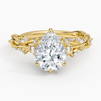 2ct Lab Diamond Ring | Pear Vine | IGI Certified DEF VS+ | 10K White
