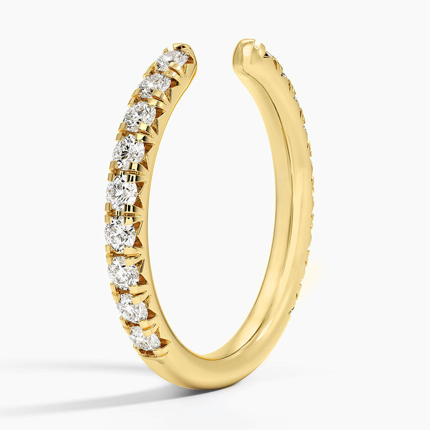 1ct Lab Diamond Ring | Open French Pavé Band | IGI Certified VS+ DEF |