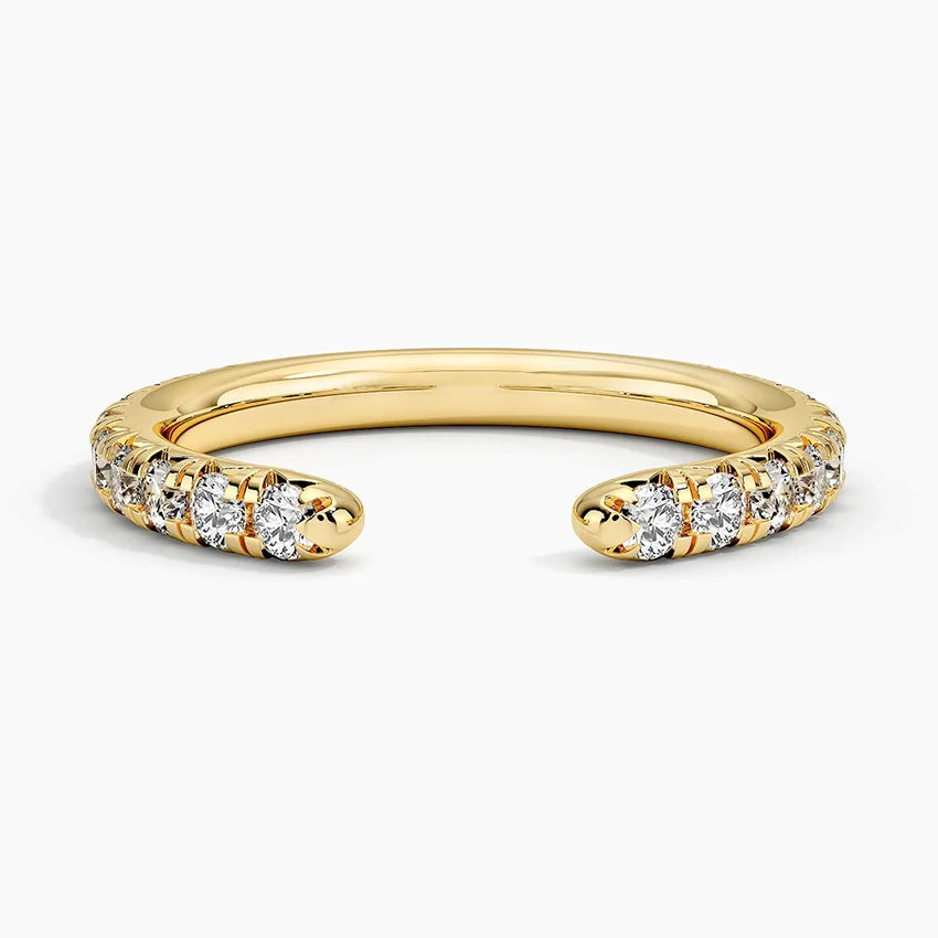 1ct Lab Diamond Ring | Open French Pavé Band | IGI Certified VS+ DEF |