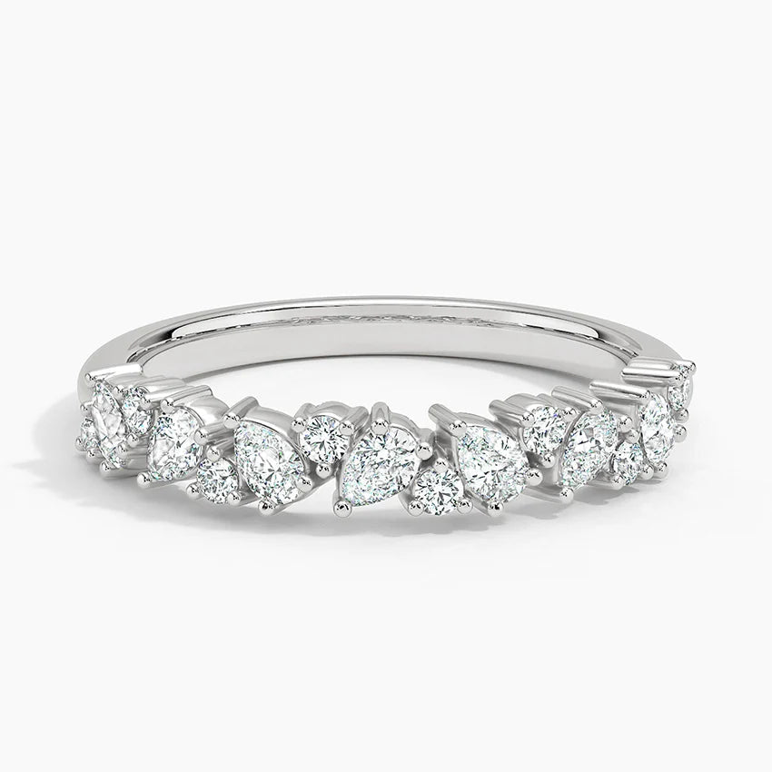 2ct Lab Diamond Ring | Pear & Round Cluster | IGI Certified | 10K