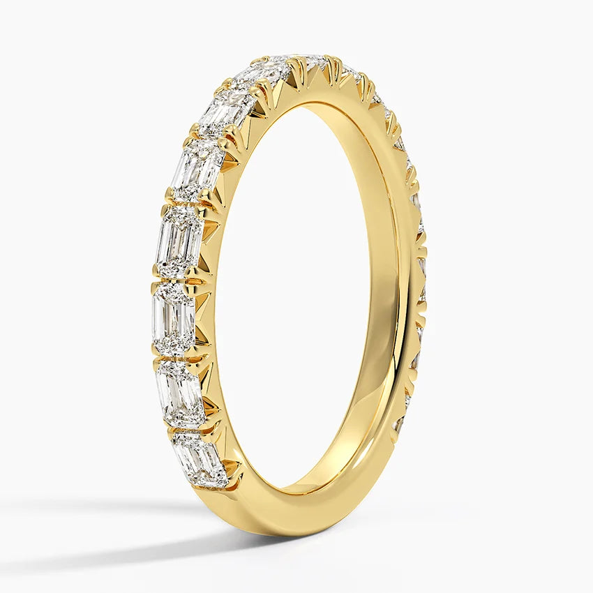 2ct Lab Diamond Ring | Emerald Half Eternity | IGI Certified | 10K
