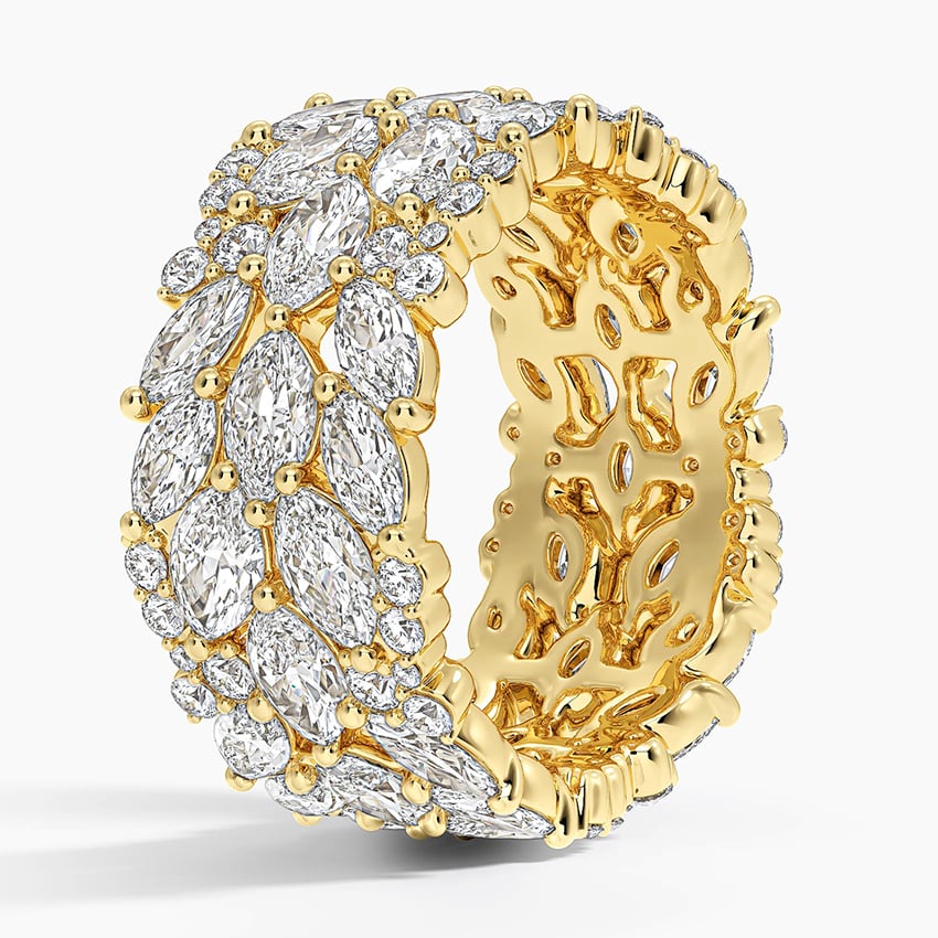 5.62ct Lab Diamond Ring | Marquise Band | IGI Certified | 10K White