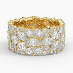 5.62ct Lab Diamond Ring | Marquise Band | IGI Certified | 10K White