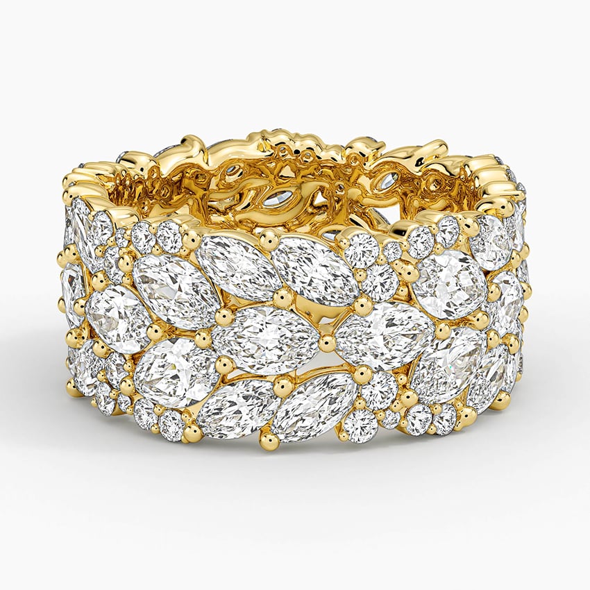 5.62ct Lab Diamond Ring | Marquise Band | IGI Certified | 10K White