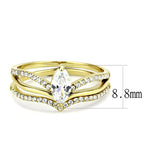 DA276 - IP Gold(Ion Plating) Stainless Steel Ring with AAA Grade CZ
