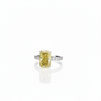 Women's 4.59ct Fancy Vivid Yellow Cushion Diamond Ring | 10K Gold |