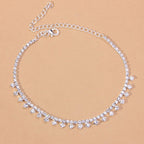 Rhinestone Water Drop Anklet Foot Jewelry for Women Silver/Gold