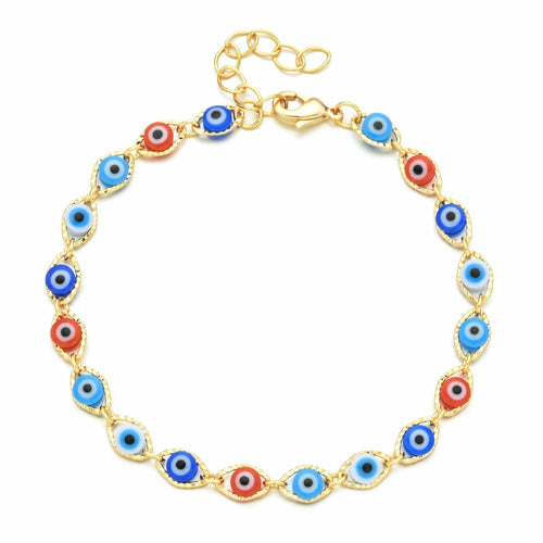 18k Gold Summer Evil Eye Anklet Bracelet