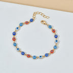 18k Gold Summer Evil Eye Anklet Bracelet