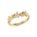 Sparkling Starry Lane Diamond Ring in 14K Yellow Gold Vermeil on