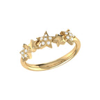 Sparkling Starry Lane Diamond Ring in 14K Yellow Gold Vermeil on