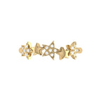 Sparkling Starry Lane Diamond Ring in 14K Yellow Gold Vermeil on