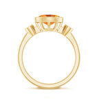 Natural 1 Carat Citrine Diamond Oval Engagement Ring in Bezel Set