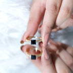 Certified 1 Carat Lab Grown Black and White Diamond Princess Cut Engagement Ring