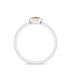Natural 1 Carat Citrine Oval Engagement Ring in Bezel Setting