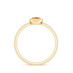 Natural 1 Carat Citrine Oval Engagement Ring in Bezel Setting