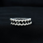 Certified Lab Grown Black and White Diamond Half Eternity Band Ring for Anniversary