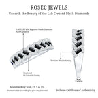 Certified Lab Grown Black and White Diamond Half Eternity Band Ring for Anniversary