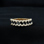 Certified Lab Grown Black and White Diamond Half Eternity Band Ring for Anniversary
