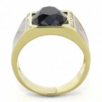 TK3465 - IP Gold(Ion Plating) Stainless Steel Ring with Synthetic Onyx