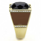 TK3465 - IP Gold(Ion Plating) Stainless Steel Ring with Synthetic Onyx