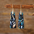 Copper Natural Stone Earrings with Platinum and Gold Plating