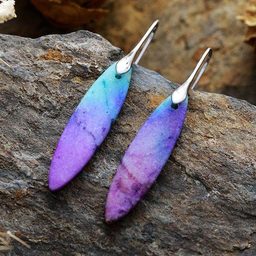 Copper Natural Stone Geometric Shape Earrings for Women