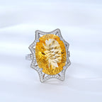 Women's Simple And Natural Large Citrine Ring
