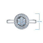 STERLING SILVER RING WITH 27 ROUND-CUT LAB-CREATED DIAMONDS